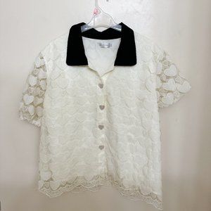 Plus Size Button Front Blouse